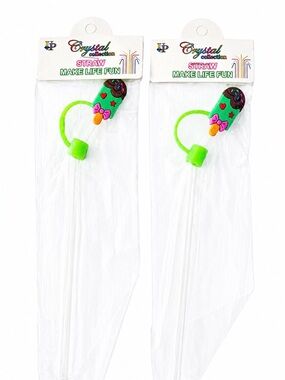 TWO KAWAII STYLE CUTE POPSICLE REUSABLE STRAWS